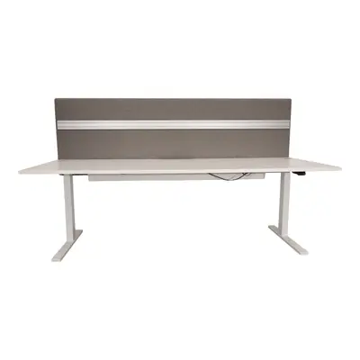 Elskrivbord komplett VitGrå L-fot 200×80