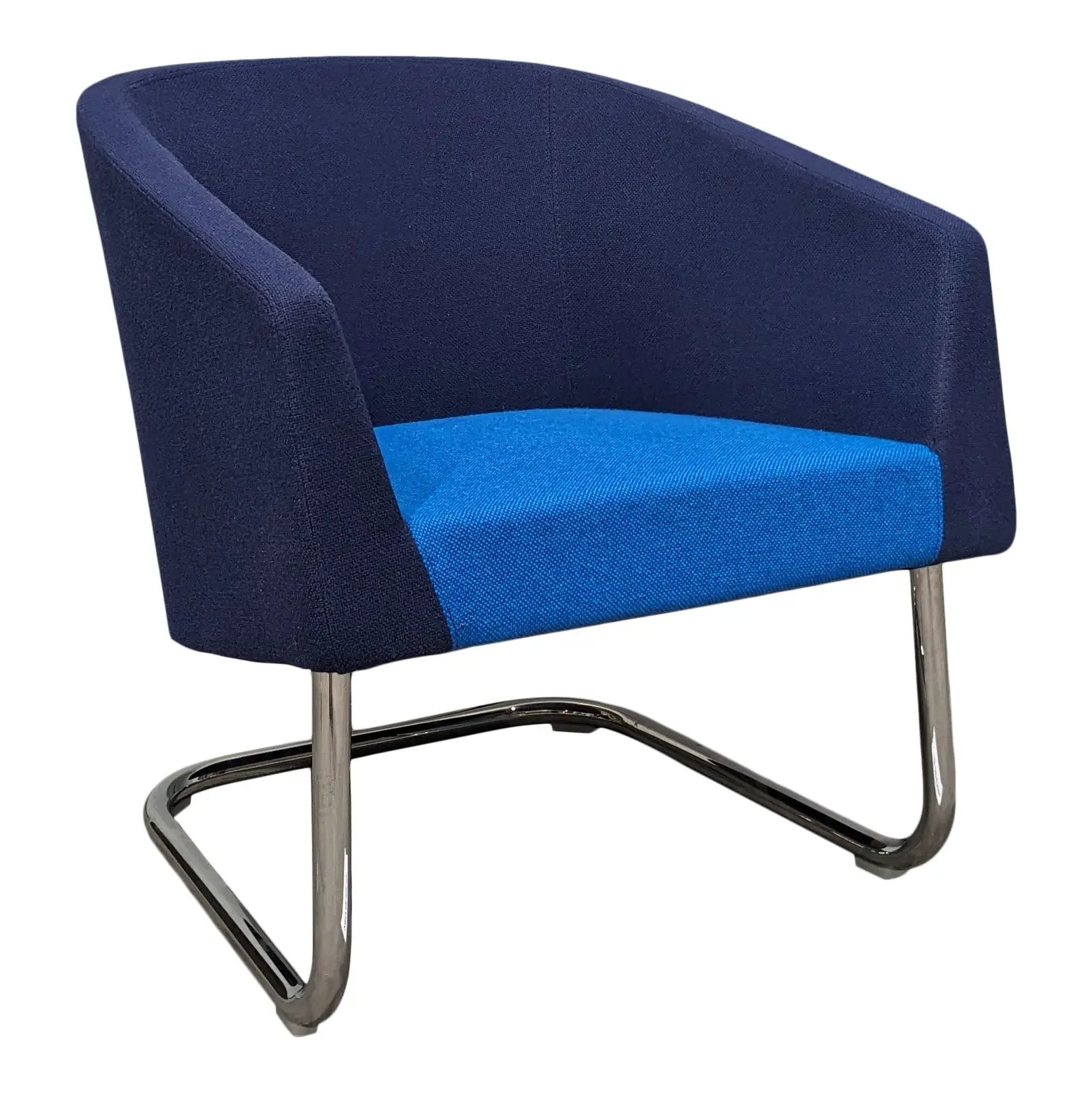 Fåtölj Lammhults Club MörkblåLjusblåKrom