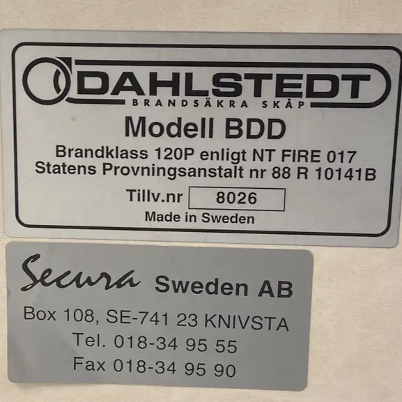 Säkerhetsskåp Dahlstedt BDD