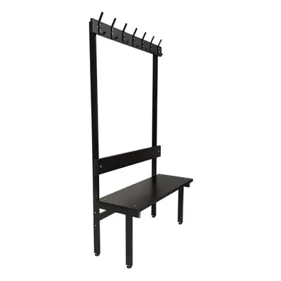 Omklädningsbänk Martela 7 krokar Svart