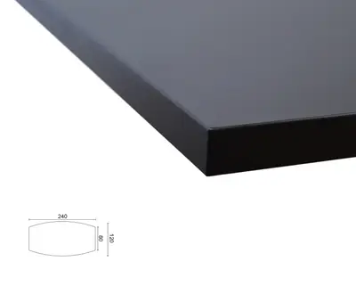 Konferensskiva Båtformad 240×120 Svart