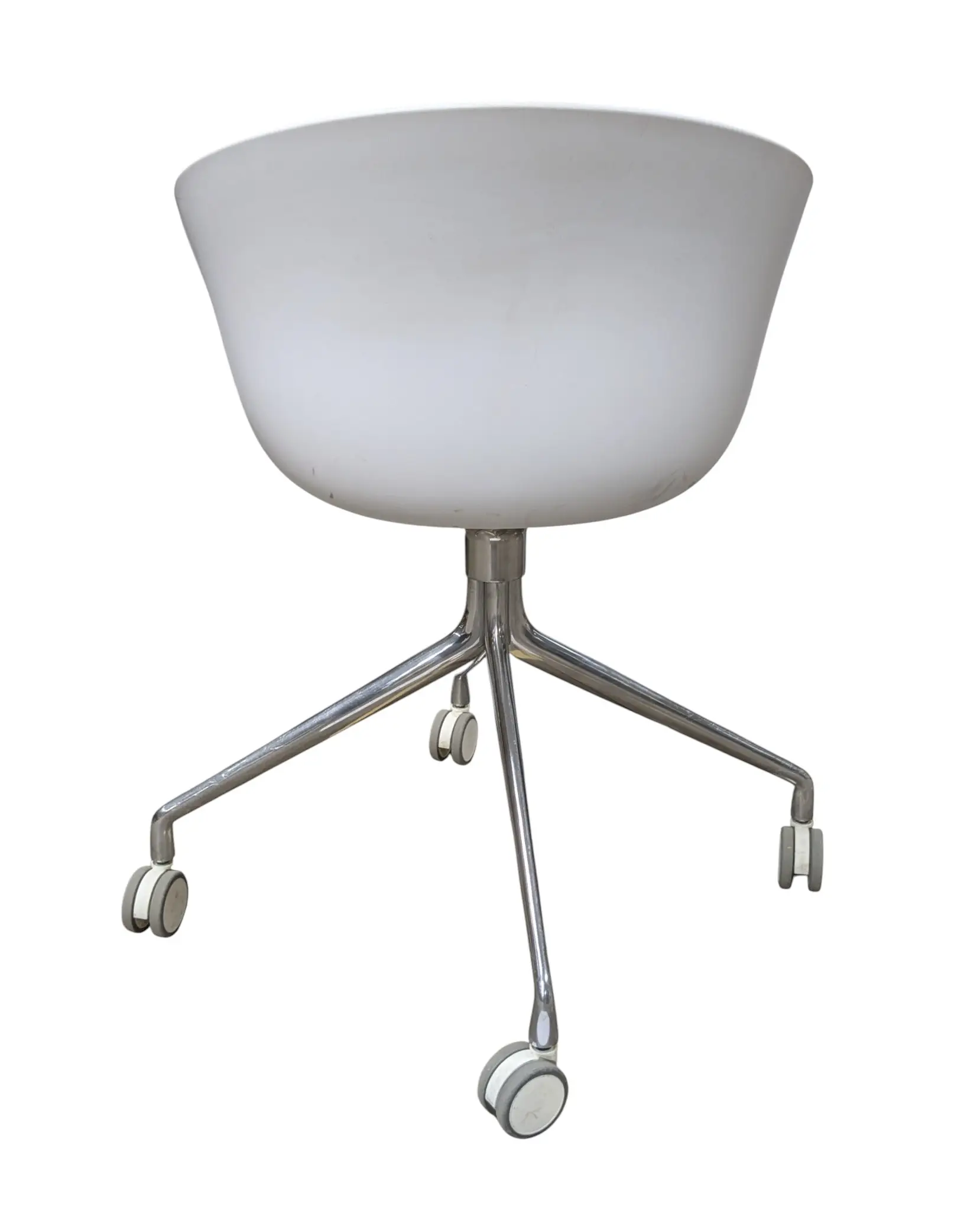 Konferensstol AAC24 Front Upholstery LjusgråVitKrom (3)