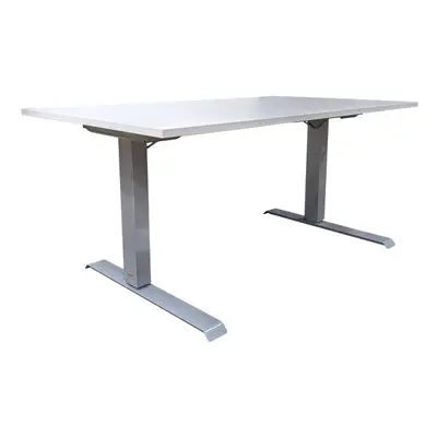 Elskrivbord Holmbergsbordet GråVit L-fot 140×80