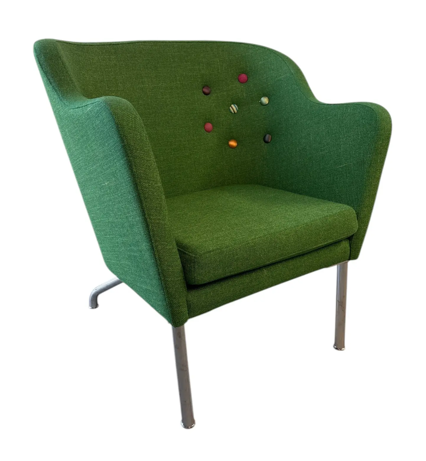 Fåtölj Källemo Beatrix GrönKrom (2)