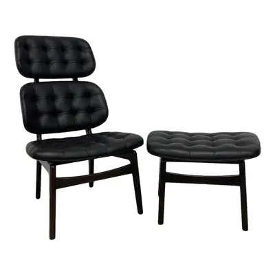 Fåtölj med fotpall Interior Design Svart (3)