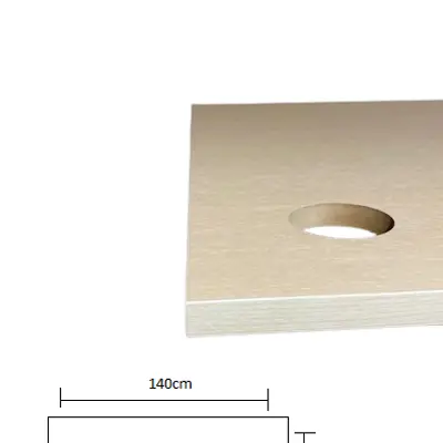 Bordsskiva 140x80 Vitpigmenterad Ask Kabelhål + Midja