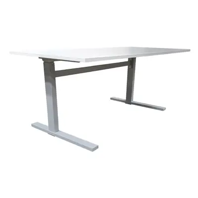 Elskrivbord GråVit L-fot 140×80