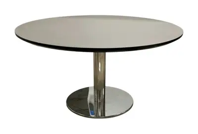 Cafébord GråSvartKrom Ø90 (2)