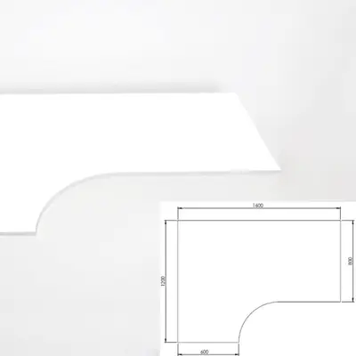 Kombiskiva Vit Vänstersvängd 160x120x80x60