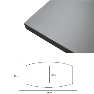 Bordsskiva Konferensbord 360x120/80 Grå