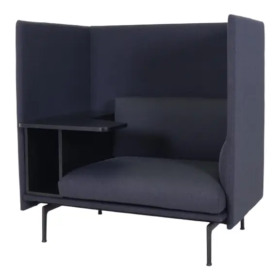 Soffa Muuto Outline Highback Work 100 MörkgråSvart