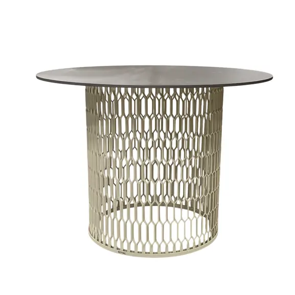 SoffbordSidobord Kettal Side Table MeshGrönGrå Ø60 (2)