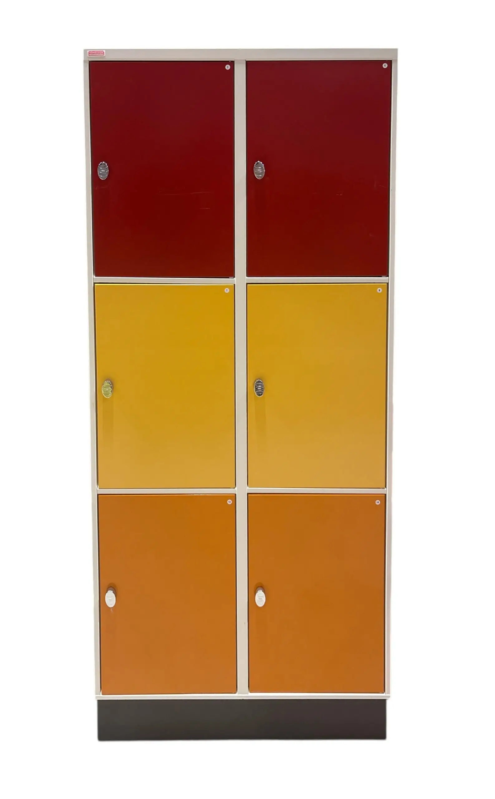 Förvaringsskåp Sonessons RödOrangeGul 6-dörrar (1)