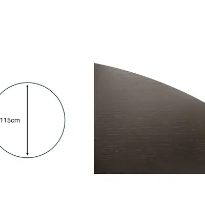 Bordsskiva Edsbyn Svart ø115 Fanér INRECO 2