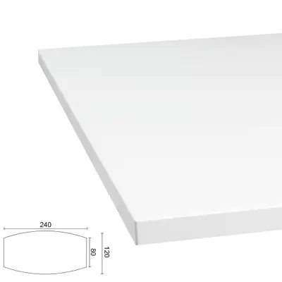 Konferensskiva Båtformad Vit 240x120cm