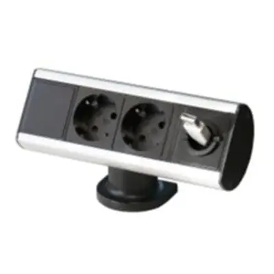 Axessline Desk 2 El 1 Kabelhål Svart