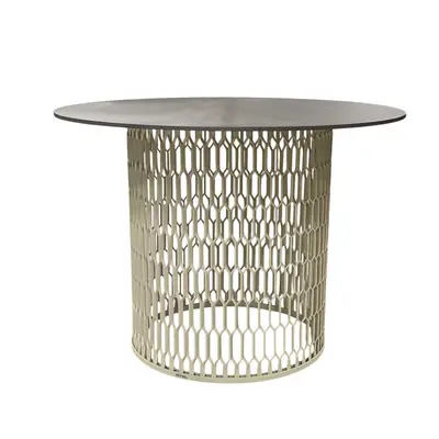 SoffbordSidobord Kettal Side Table MeshGrönGrå Ø60 (2)