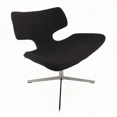 Fåtölj Materia Bone Svart/Krom