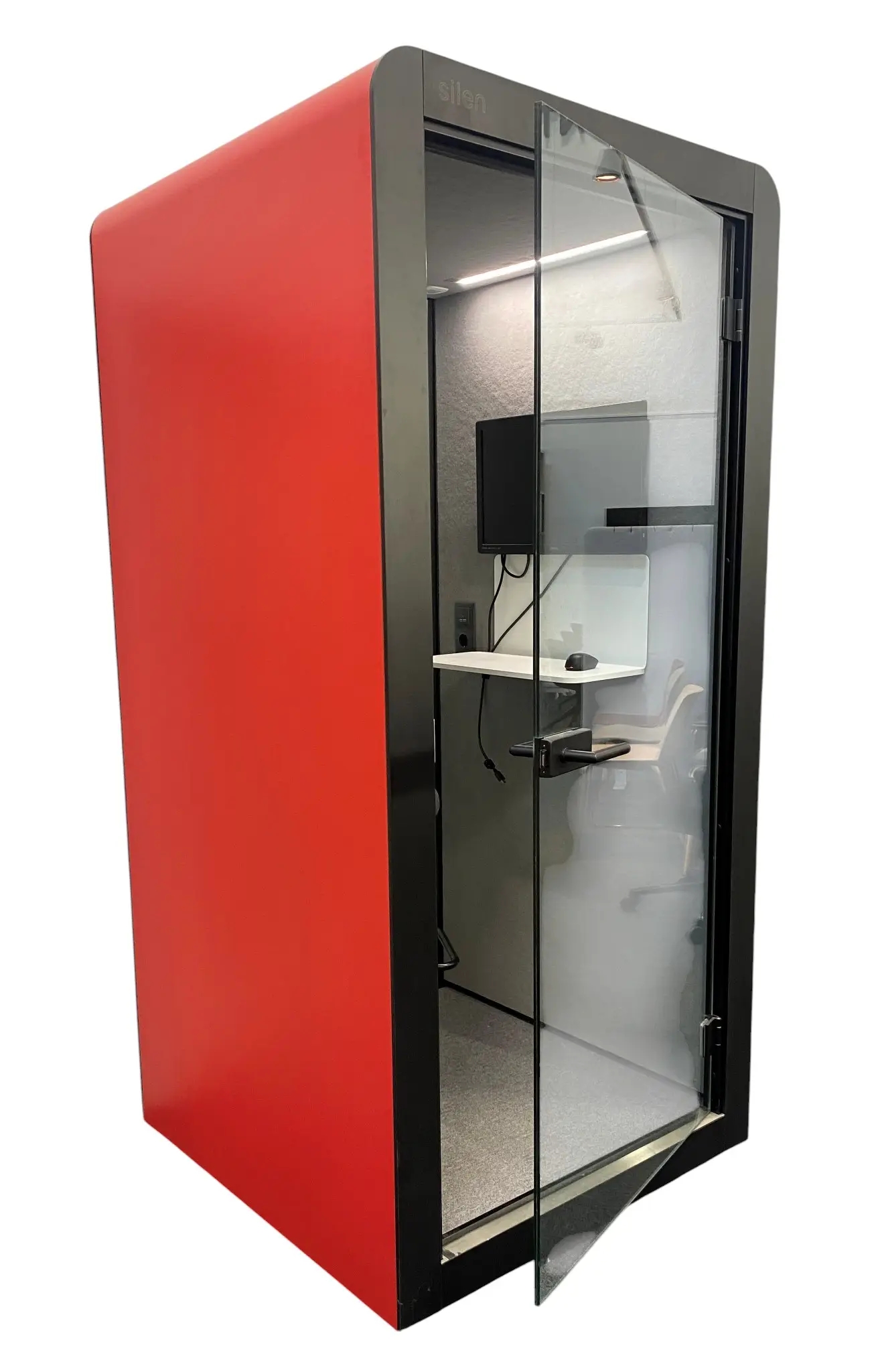 Telefonbås Pod Silen Space 1 RödSvartGrå