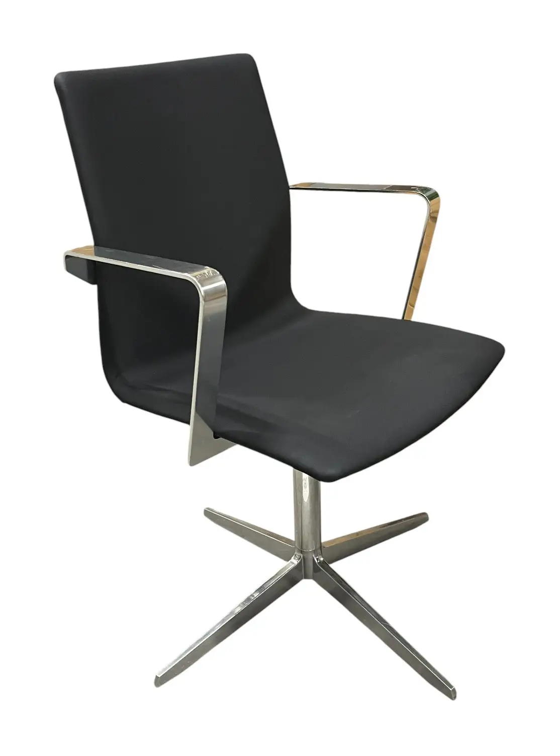 Konferensstol Fourdesign Fourcast 2 XL SvartSkinnKrom (2)