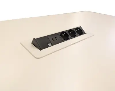 Skrivbordsstativ Justerbart VitGrå 140×70 (3)