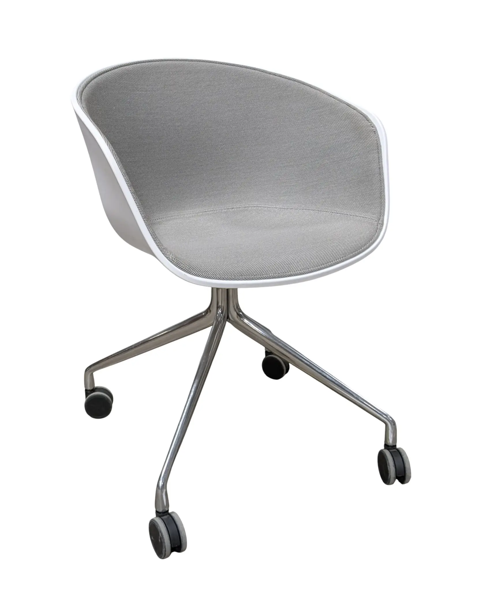 Konferensstol AAC24 Front Upholstery GråVitKrom (5)