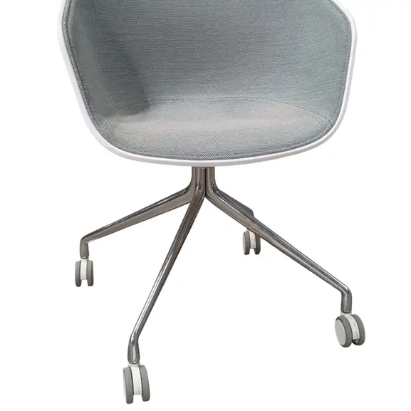 Konferensstol AAC24 Front Upholstery GrönBlåVitKrom (2)