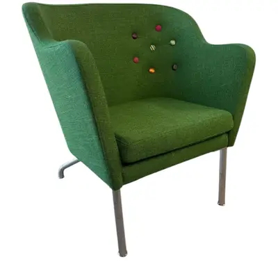 Fåtölj Källemo Beatrix GrönKrom (2)