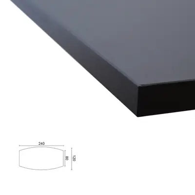 Konferensskiva Båtformad 240×120 Svart