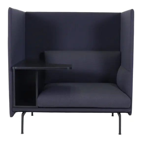 Soffa Muuto Outline Highback Work 100 MörkgråSvart (3)