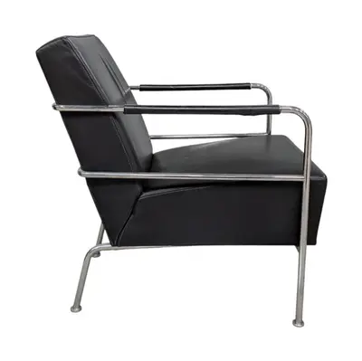 Fåtölj Lammhults Cinema SvartSkinnKrom (4)