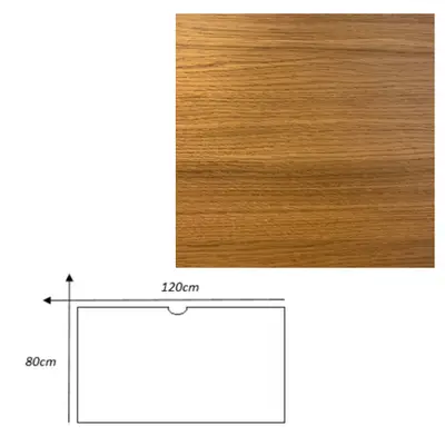 Bordsskiva 120x80 Ek (Urfräst Långsida)