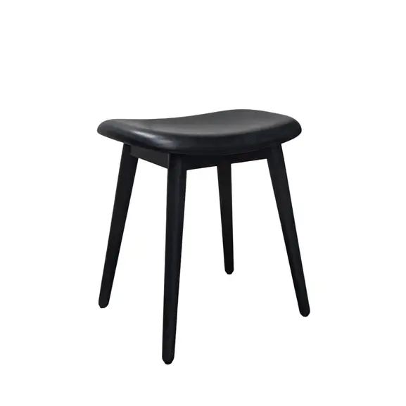 Pall Muuto Fiber Stool Wood Base Svart