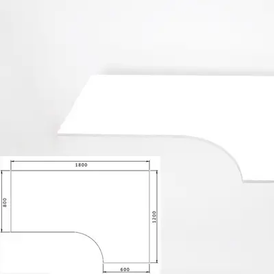 Kombiskiva Vit Högersvängd 180x120x80x60