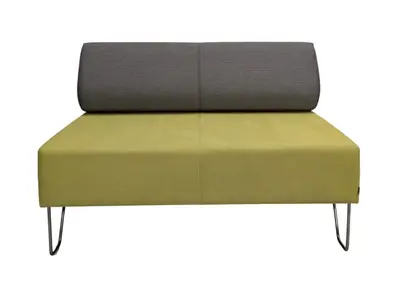 Soffa Helland Kits 2-sits GråLjusgrönKrom