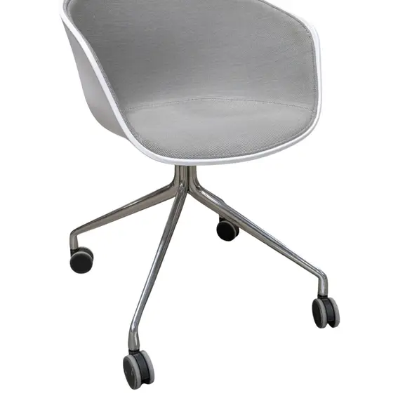 Konferensstol AAC24 Front Upholstery GråVitKrom (5)