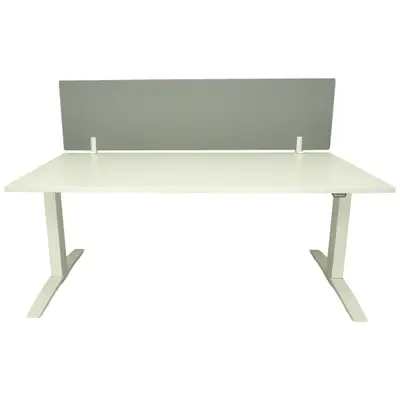 Elskrivbord Haworth med bordsskärm Vit/Ljusgrå 160x80cm